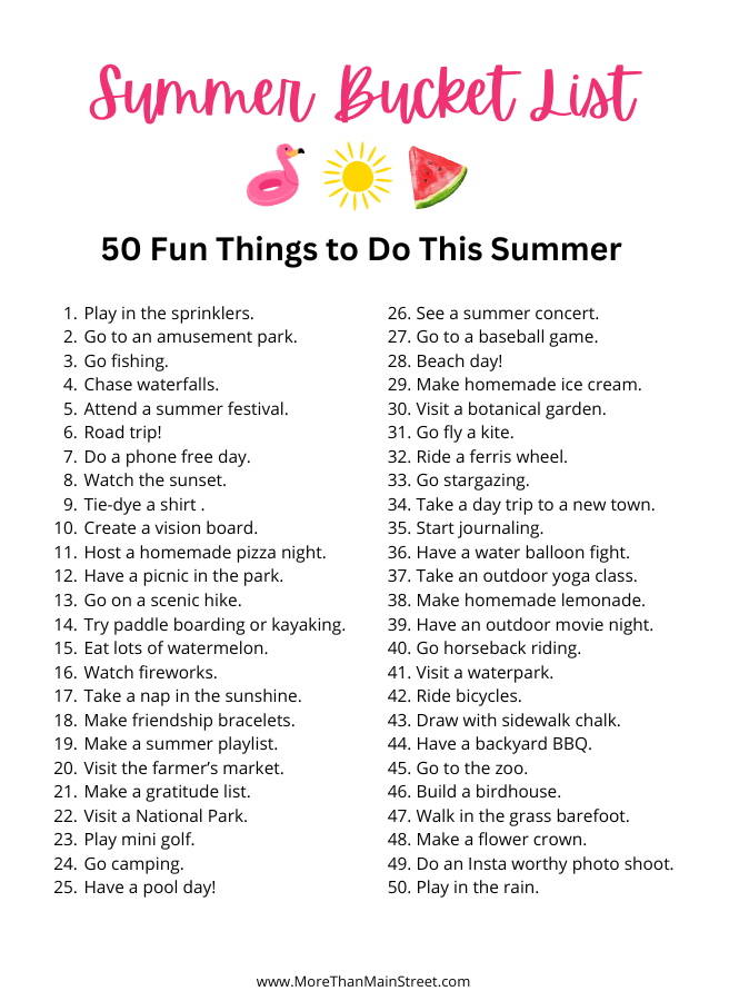 Summer Bucket List: 50 Fun Things To Do This Summer