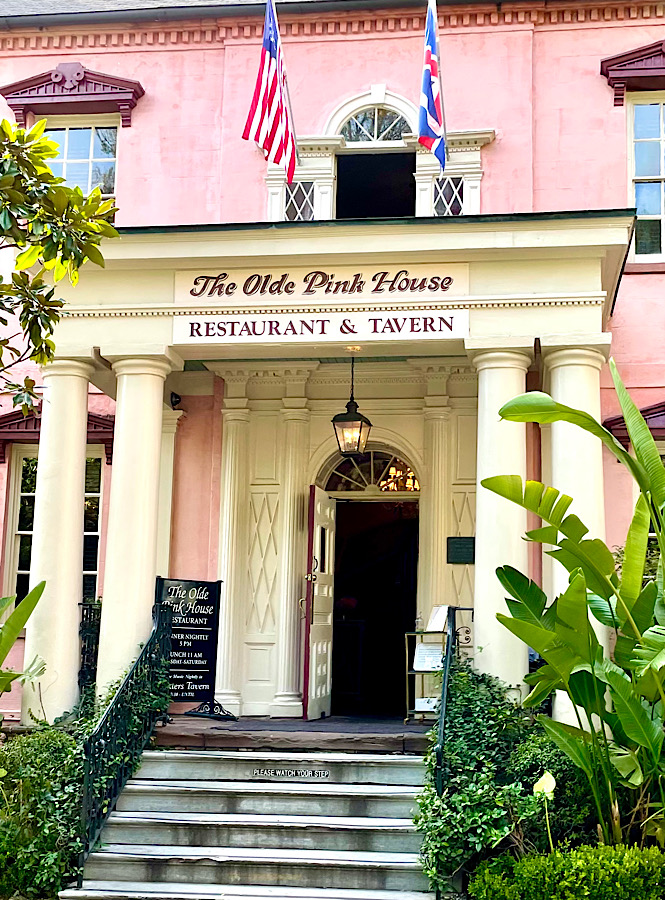 The iconic Olde Pink House in Savannah Georgia