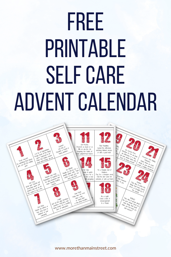 free printable self care advent calendar preview