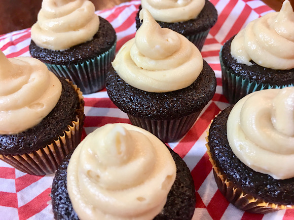 Everyone deserves a sweet treat every now and then- homemade chocolate cupcakes with cream cheese icing.
