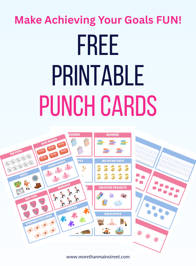 Print out our free punch cards and gamify your goals!