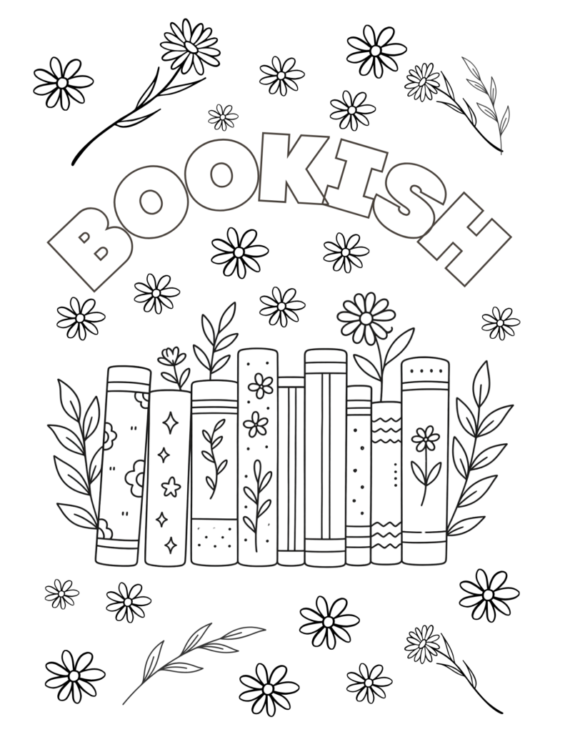 bookish coloring page